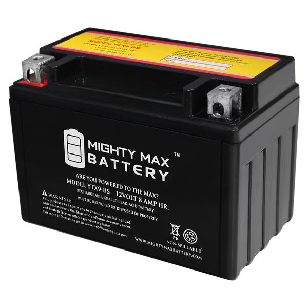 YTX9-BS SLA Battery Replacement for Yamaha XT 660 Keep 90-99, Mighty Max Battery, Mfr#: YTX9-BS382